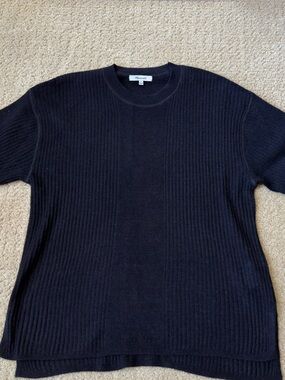Madewell black ribbed crewneck sweater.